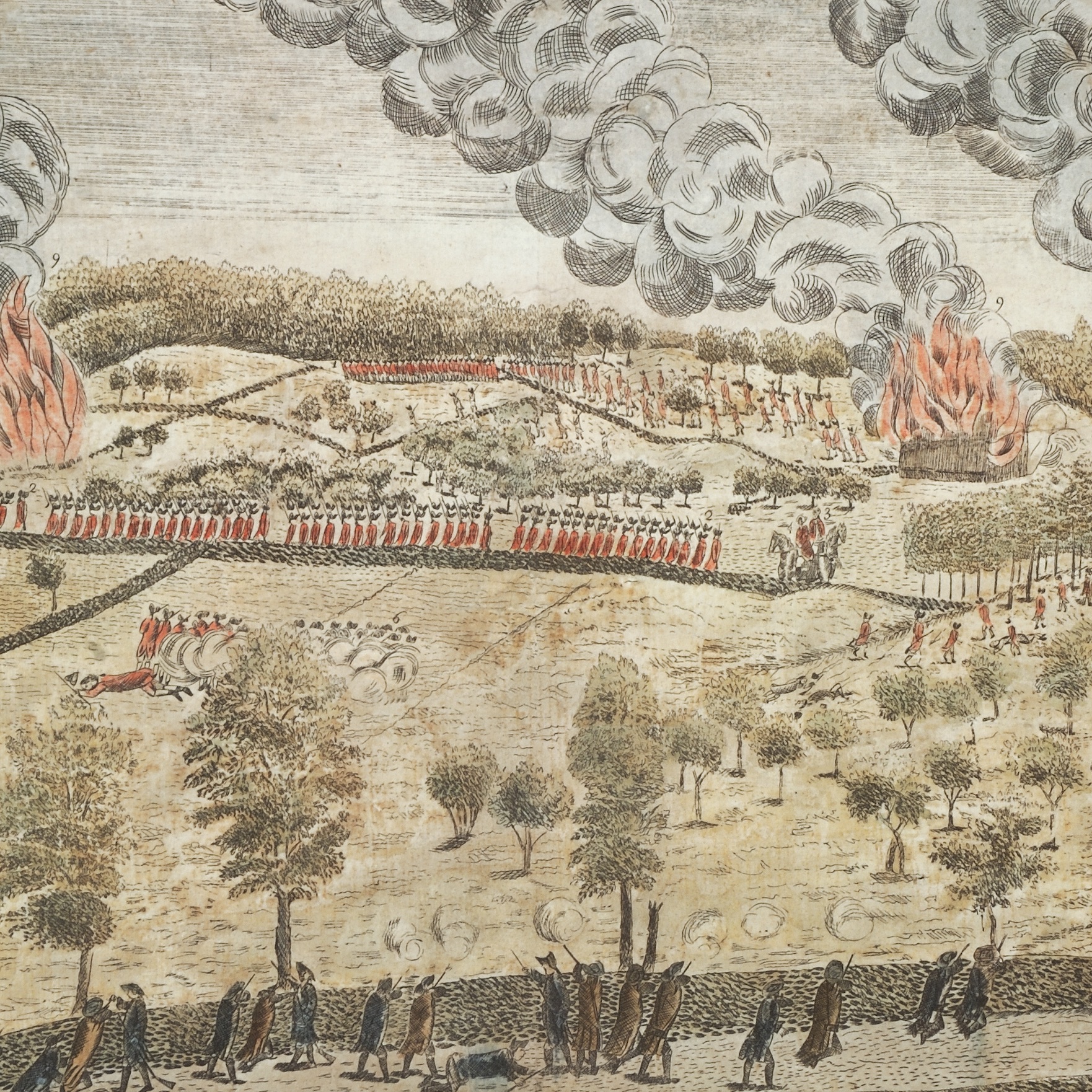 A View of the South Part of Lexington, Amos Doolittle, New Haven, 1776, Chicago Historical Society (square detail) This is a photograph taken a few seconds after the 1903 Wright flyer took off on the first powered airplane flight.