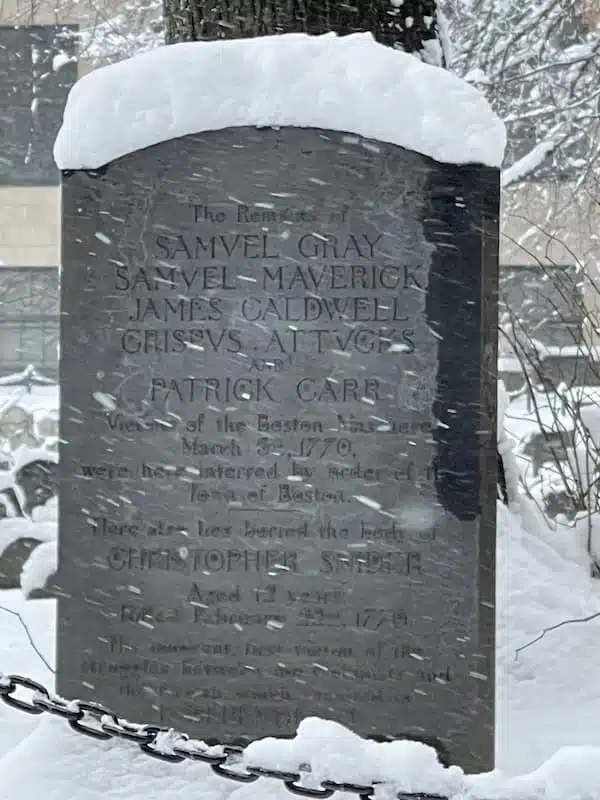 Boston Massacre Victims_ Gravesite, Old Granary, Boston, January 7, 2022