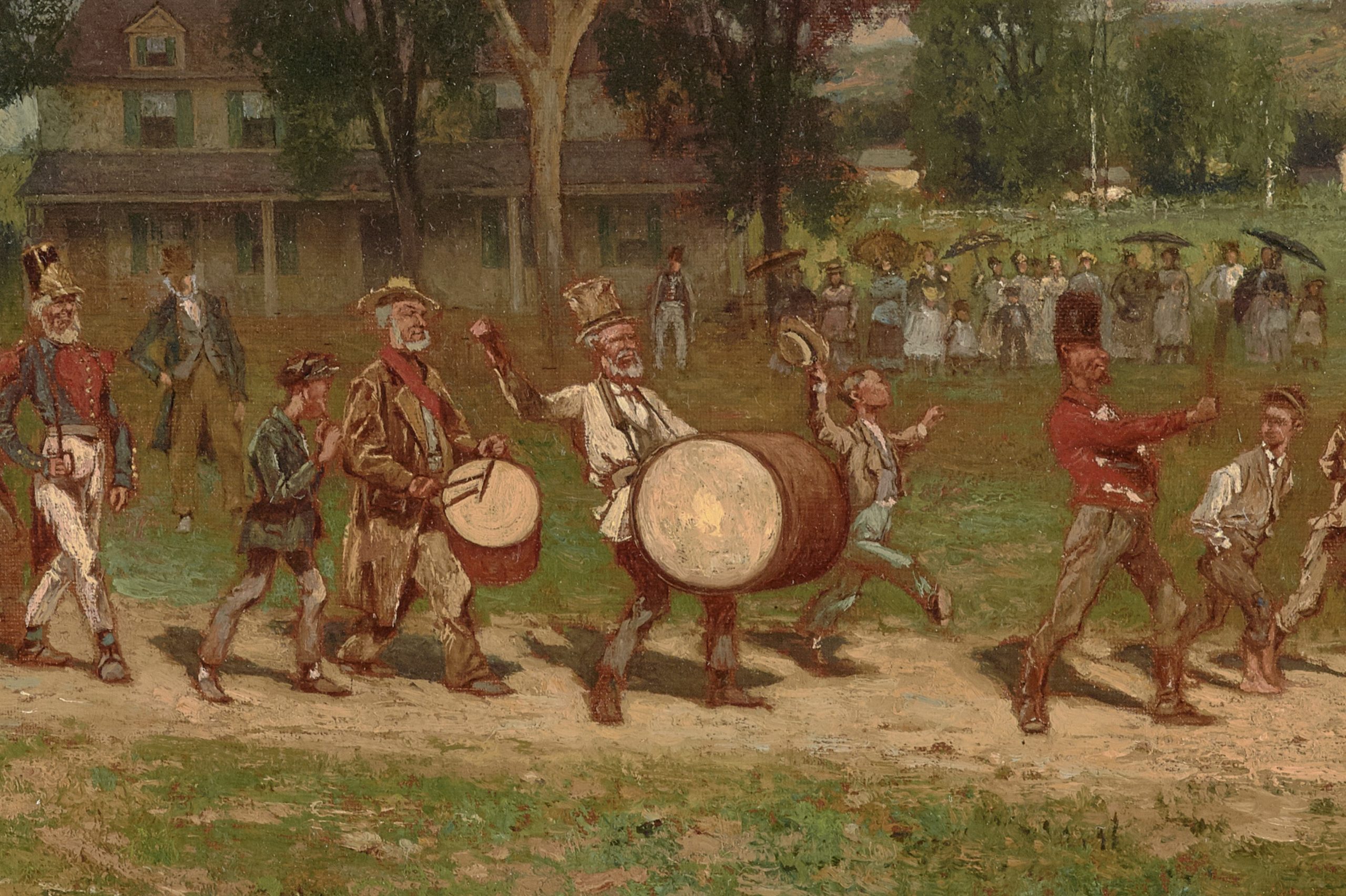 Fourth of July Parade by Alfred C. Howland, ca. 1886, High Museum of Art, Atlanta, Georgia A Fourth of July parade in small town New Hampshire is the theme of this 1886 painting, with a ragtag group of veterans marching, followed by mischievous boys.