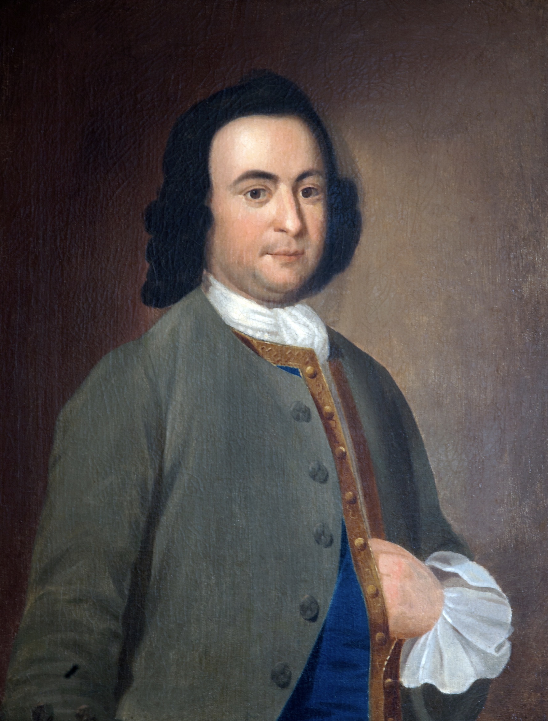 This is a portrait of George Mason, painted in 1811. It is a copy of Mason's wedding portrait, painted in 1750.